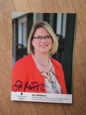 Sachsen-Anhalt Staatssekretärin SPD Susi Möbbeck - handsigniertes Autogramm!!!