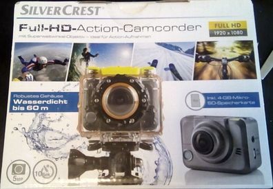 Silvercrest SCAA 5.00 Full-HD-Action-Camcorder wasserdicht bis 60m Superweitwinkel