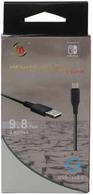 9.8ft/3m Netzkabel Datenkabel Daten Kabel cable Ladekabel USB Type C Nintendo Switch