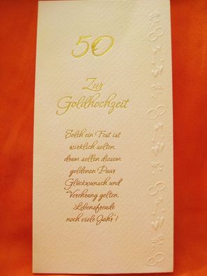 1Glückwunschkarte : Zur goldenen Hochzeit Nr 10