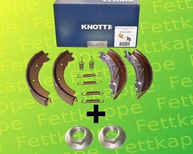 1 x Knott Bremsbackensatz 200x50 20-2425/1 47276 + 2 x Knott Flanschmutte für 1 Achse