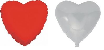 Folienballon "Herz" - Durchmesser: ca. 45 cm - Farbe: rot oder weiß