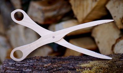 3er Set Kleine Holzzange Wurst-Zange Gurkenzange 17,2 cm Servierzange Holz