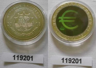 10 Dollar Hologramm Münze Liberia 2003 New European Currency (119201)
