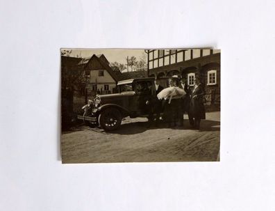 Foto Oldtimer Auto PKW Lausitz Umgebindehaus Speichenrad