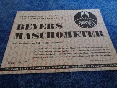 Beyers Maschometer-Das mechanische Gehirn der Strickerin