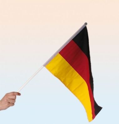 Deutschlandfahne am Stab - ca. 30 x 46 cm - Fanartikel