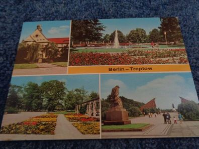 63 / Ansichtskarte-Berlin- Treptow-Rathaus, Rosengarten, Park, Ehrenmal