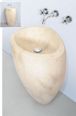 Rubicer Waschtisch, Handwaschbecken 90x59x40cm aus Stein, Waschbecken