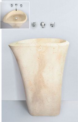 Rubicer Waschtisch, Handwaschbecken 85x64x39cm aus Stein, Waschbecken