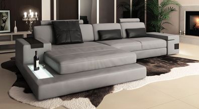 Ledersofa Wohnlandschaft Leder Design Sofa Couch L-Form modern Hamburg III Ecksofa
