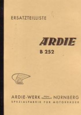 Ersatzteilliste Ardie B 252, Motorrad, Oldtimer