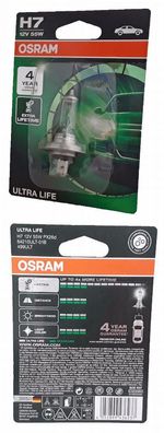 H7 OSRAM Ultra Life PX26d Halogenlampe halten bis zu 4x länger 64210ULT-01B