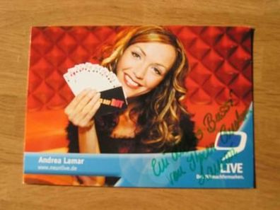 Sexy Fernsehmoderatorin Andrea Lamar - handsigniertes Autogramm!!!