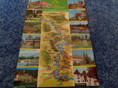 5299 / Ansichtskarte-Die Weser von Karlshafen bis Rinteln