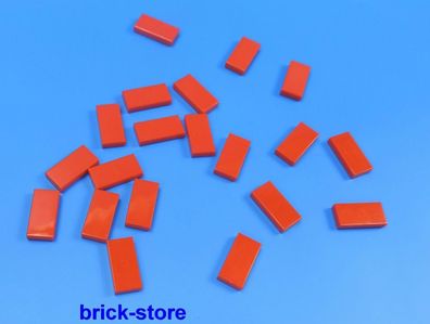 LEGO® 1x2 Fliesen rot / 20 Stück