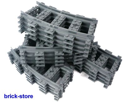 LEGO® Eisenbahn dunkelgraue Schienen gebogen /16 Stück