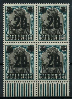 Saargebiet Germania Nr 50 postfrisch Viererblock X7B23E6