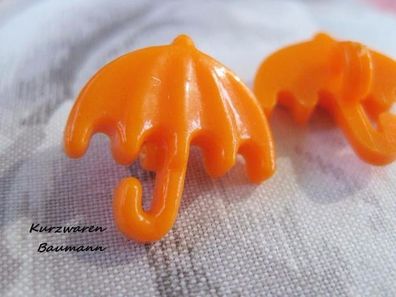 1Kunststoffkinderknopf Schirm orange 18x7mm Öse 4mm Nr1127