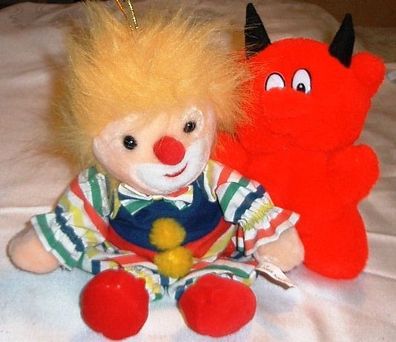 2 Kuscheltiere Clown, Teufelchen