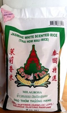 Royal Thai Jamsminreis, Langkorn, unparfümierte Reis18 Kg.