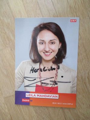 ORF Radio Wien Moderatorin Leila Mahdavian - handsigniertes Autogramm!!!