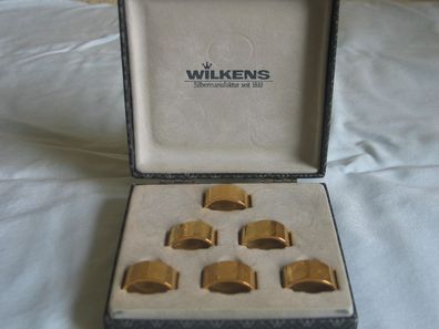 Wilkens 6 Serviettenringe "Ostfriesen", vergoldet
