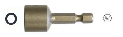 Sechskant-Stecknuss 11 - 17mm mit Bitschaft 1/4", magnetisch, Sechskantstecknuss