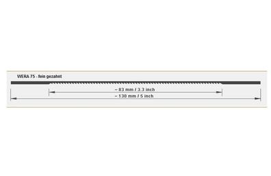 12 Laubsägeblätter 130mm , für Leicht- und Weichmetall , Wera 75