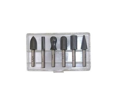HSS-Fräsersatz 6-teilig , Schaft 6mm , für Holz, Kunststoff, Weichmetall, Fräser