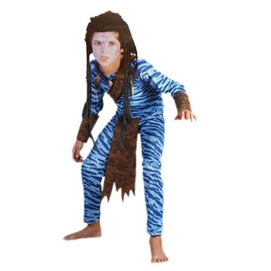 Avatar Jungen Kostüm Gr. 122 - 128 Jungle 7 - 9 Jahre Krieger Dschungel
