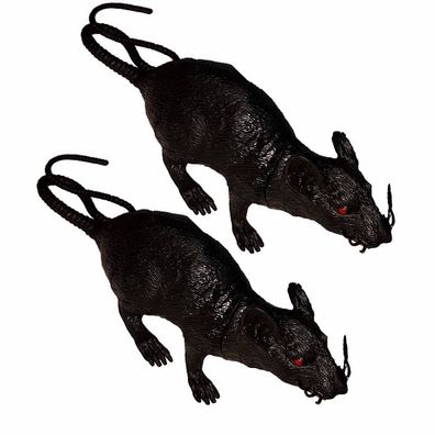 2 x gruselige Horror Riesen Ratte Kunststoff qietscht 40 cm Deko Requisite