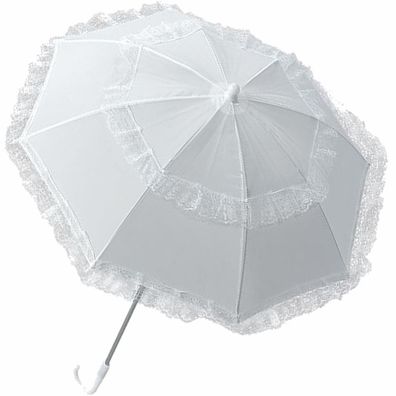 Rüschenschirm Weiß Spitzen Schirm Barock Kinderschirm Regenschirm Sonnenschirm