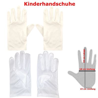 1 Paar Kinderhandschuhe weiß 19 cm Umfang Handschuhe weiss Kinder
