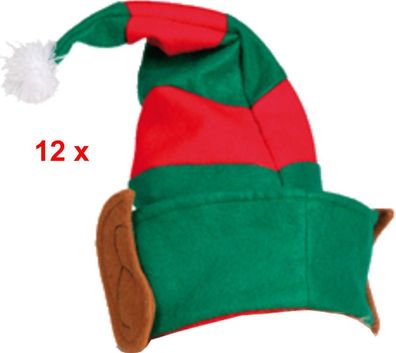 12 x Hut für Elfen Elfenmütze Elfenhut Mütze Wichtel Weihnachten Wichtelhut Elfe