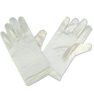 19 cm lange Handschuhe für Kinder Ivory Elfenbein Faschingszubehör Handschuh