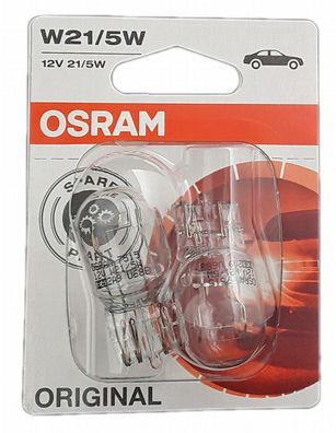 2x OSRAM W21/5W Original Spare Part 12V 21W/5W W3x16q Blister 7515-02B