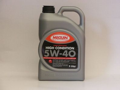 5,76€/ l Meguin Megol High Condition 5W-40 5 L MB 229.5 VW 50200 50500