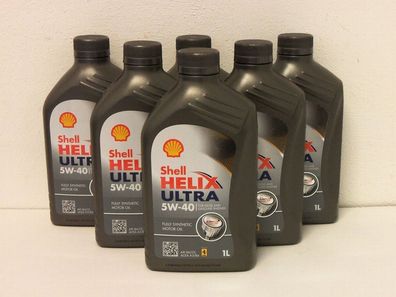 6,55€/ l Shell Helix Ultra 5W-40 6 x 1 Ltr Motoröl MB 229.5 226.5 BMW LL-01