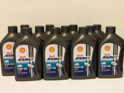 8,32€/ l Shell Advance Ultra 4T 15W-50 12 x 1 L fully syn 4-stroke oil
