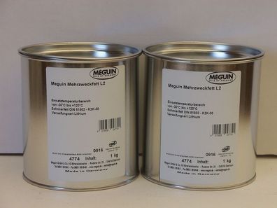14,85€/ kg Meguin Mehrzweckfett L2 2 x 1 kg Lithium Fett Schmierfett