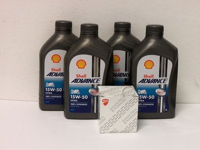 Shell Advance Ultra 4T 15W-50 / Original Ölfilter Ducati 800 848 851 888 alle