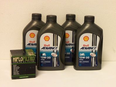 Shell Advance Ultra 4T 15W-50 / Ölfilter Bimota 1198 DB9 Brivido Bj 11 - 15