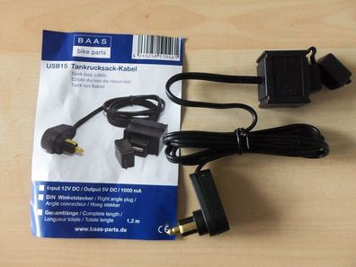 BAAS USB15 Motorrad USB Tankrucksack Kabel für Smartphone , Navi Anschluss