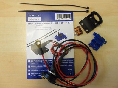 BAAS SD14 12V Motorrad DIN Steckdose Bordsteckdose f. Navi etc