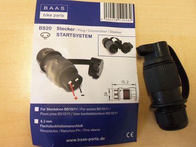 BAAS BS20 Motorrad Startsystem Stecker Systemstecker für Bordsteckdose BS10 / 11