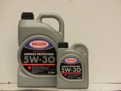 6,80€/ l Meguin Megol Motorenöl Surface Protection SAE 5W-30 6 Ltr ACEA A5 / B5