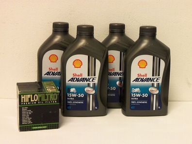 Shell Advance Ultra 4T 15W-50 / Ölfilter Ducati 1200 Monster , R , S ab Bj 2014