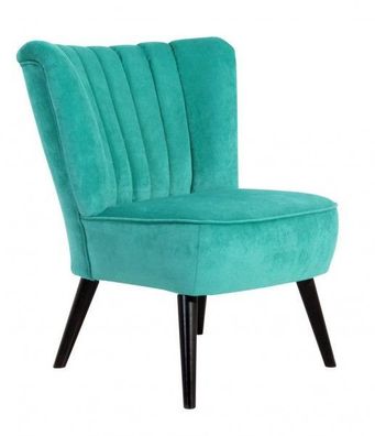 Sessel samtig Velours grün Sitzmöbel knallig farbig Retro Veloursstoff