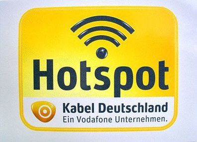 Aufkleber Sticker WLAN Hotspot "Kabel Deutschland" Vodafone Werbung